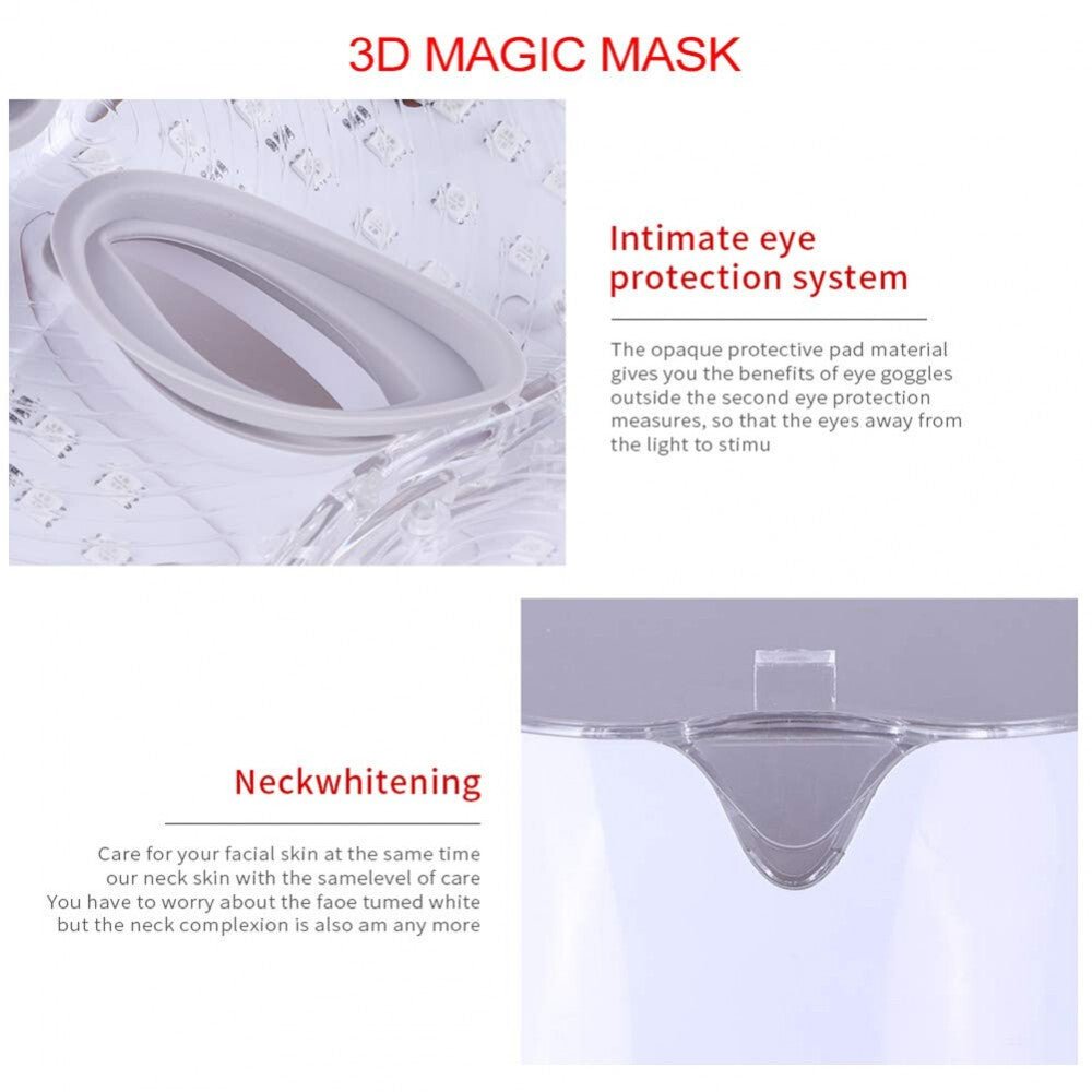 7 Színű LED arc - És Nyakmaszk, Fényterápiás Aknekezelő És Bőrfiatalító Eszköz - BShopy