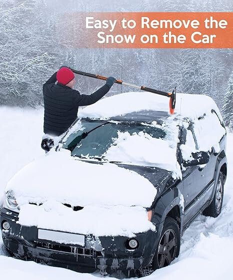 Andeman Rövid 3 az 1 - ben Autós Teleszkópos Hókefe, Jégkaparó és Lehúzó – 79x100 cm - BShopy