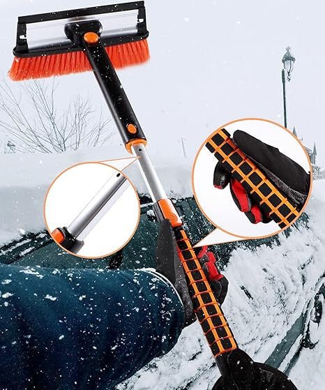 Andeman Rövid 3 az 1 - ben Autós Teleszkópos Hókefe, Jégkaparó és Lehúzó – 79x100 cm - BShopy