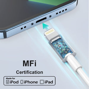 Apple MFi Tanúsítvánnyal Rendelkező iPhone Töltőkábel - Lightning - USB, 3m, Fehér - BShopy