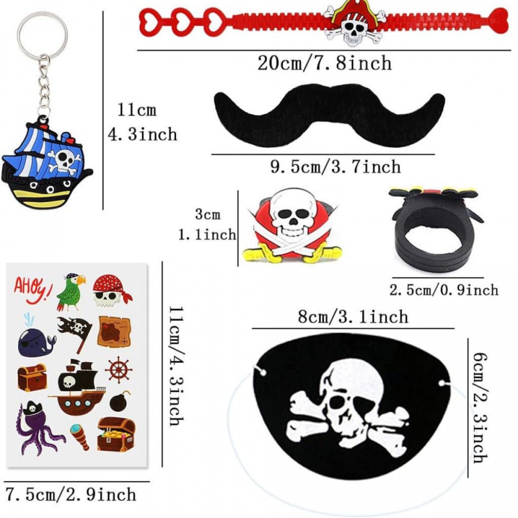 BABYCAREV 52 db - os Farsangi Kalóz Jelmez Kiegészítő Szett Gyerekeknek - BShopyX001C47ZEZ_5