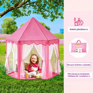 Dětský stan BDream, stan na hraní do interiéru i exteriéru, princeznovský růžový 140 x 135 cm – BShopy
