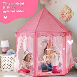 Dětský stan BDream, stan na hraní do interiéru i exteriéru, princeznovský růžový 140 x 135 cm – BShopy