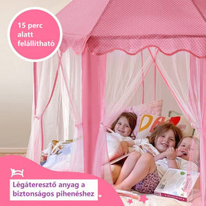 Dětský stan BDream, stan na hraní do interiéru i exteriéru, princeznovský růžový 140 x 135 cm – BShopy