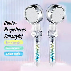 Blux Dupla Propelleres Wellness Zuhanyfej – Víztakarékos, Forgó Fejjel, Szűrőbetéttel - BShopy