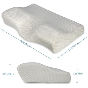 Pohodlný polštář z paměťové pěny Blux s pratelným potahem – 50×30×10/7 cm - bílý - BShopy