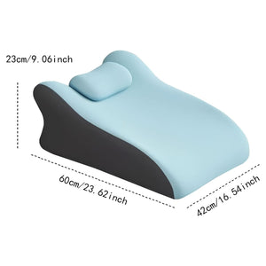 Pohodlný relaxační polštář Blux z paměťové pěny na spaní na břiše – 42×60×23 cm - světle modrý-BShopy