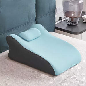 Pohodlný relaxační polštář Blux z paměťové pěny na spaní na břiše – 42×60×23 cm - světle modrý-BShopy