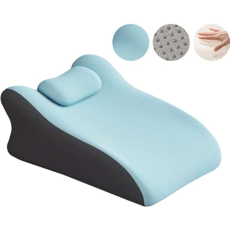 Blux Kényelmes Memóriahabos Pihenőpárna Hason Alváshoz – 42×60×23 cm - Világoskék - BShopy