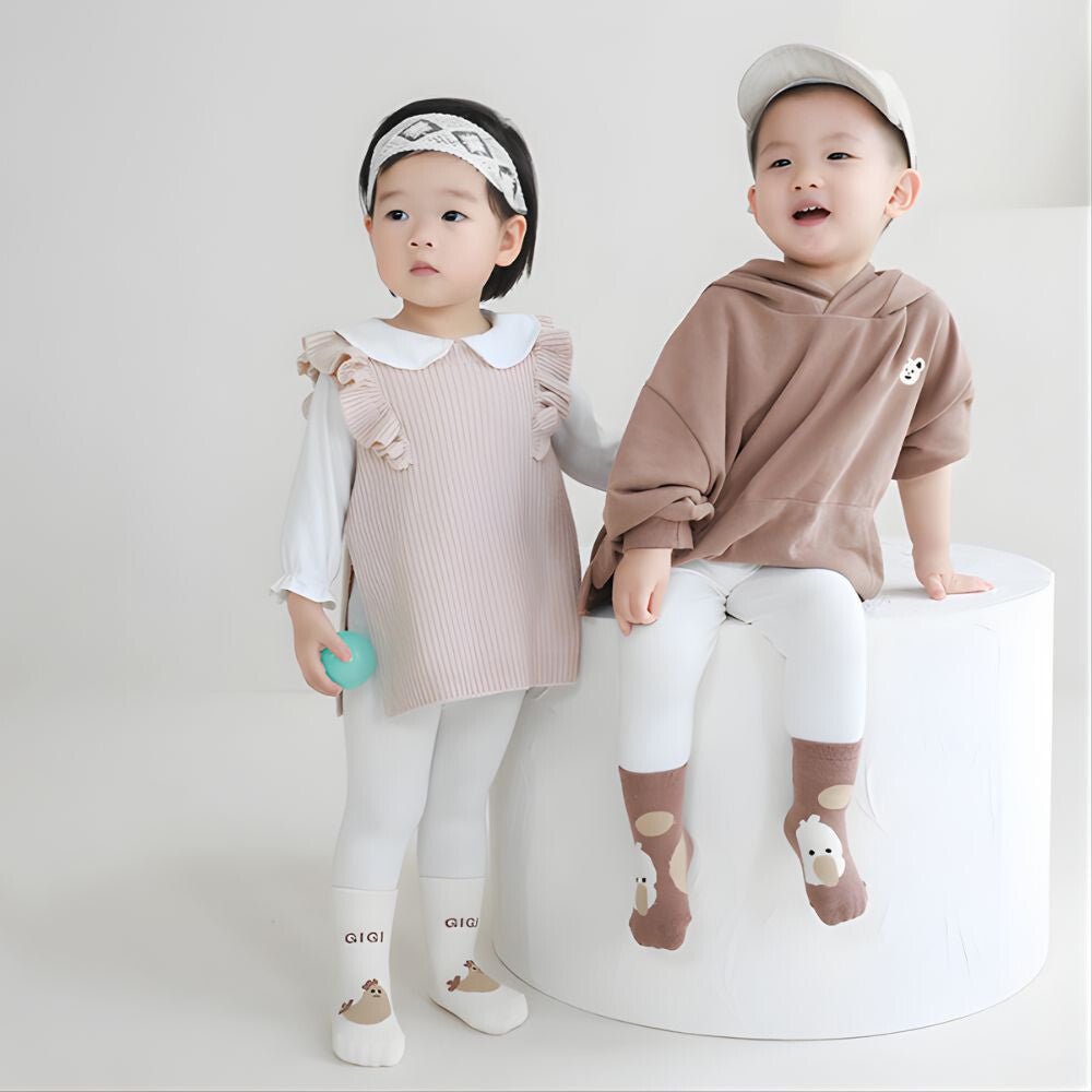 Csúszásmentes Pamut Baba Zokni Szett – 6 Pár Aranyos Mintájú Zokni Kisbabáknak (M) - BShopyX001MMNX5R_4