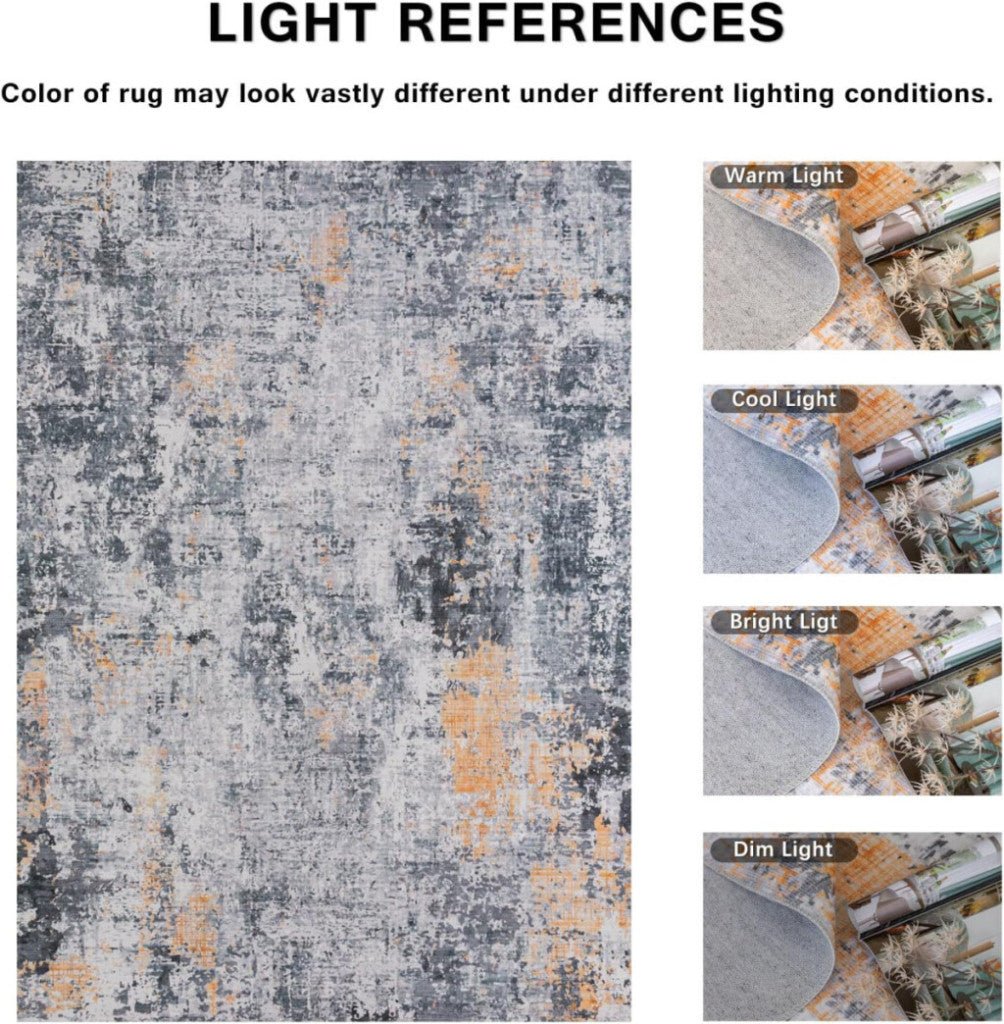 Decomall Szürke Absztrakt Stílusú Beltéri Szőnyeg 80x300cm - BShopyX001K66TLZ_1