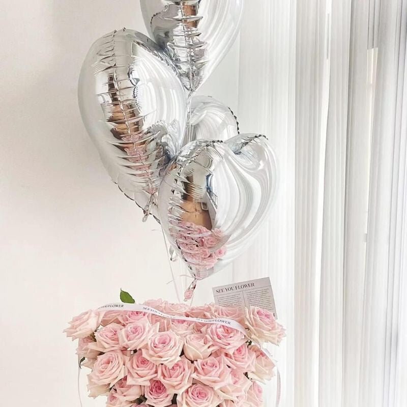 Fóliás Lufi Szív Alakú Ezüst 30db 40x45 Cm - BShopyX0011YYK7L_3