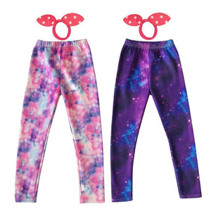 Galaxy Mintás Polárbéléses Téli Gyermek Leggings – 2 db Thermo Nadrág + 2 db Hajgumi - BShopy