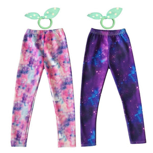 Galaxy Mintás Polárbéléses Téli Gyermek Leggings – 2 db Thermo Nadrág + 2 db Hajgumi - BShopy