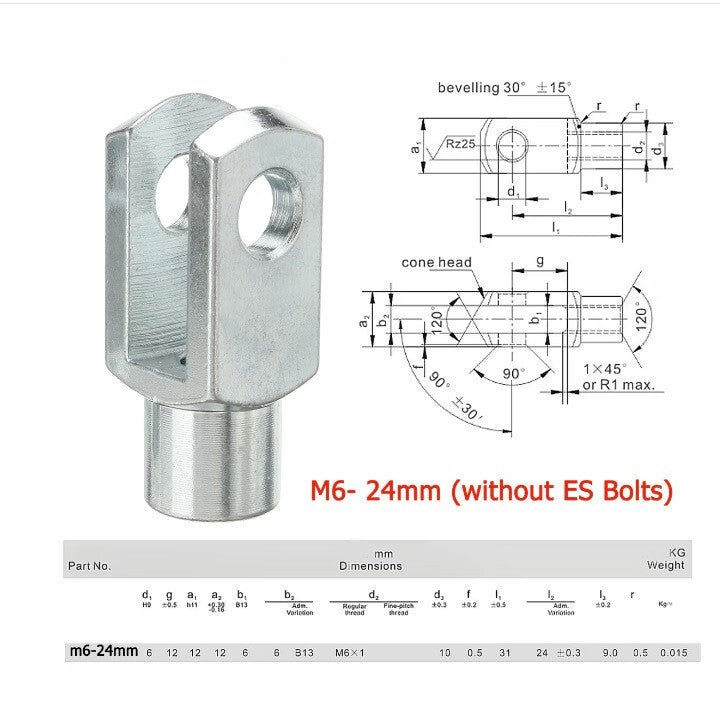 Gázrugós Rugóstag Végszerelvény ES - nélkül 1 Pár M8 - 32mm - BShopyG5572 - POA8765633_2