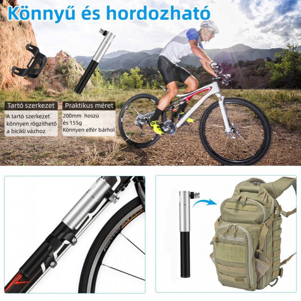 Gifort Mini Többfunkciós Kerék - és Gumi Pumpa - Hordozható, Univerzális Szelepcsatlakozóval - BShopy