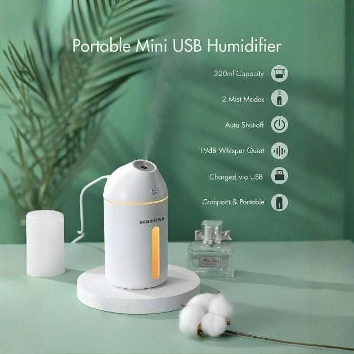 Homasy Hordozható Mini Párásító, 320 ml - es (Fehér) - BShopyX001BGRVQB_1