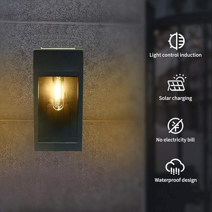 JeeYee Kültéri Napelemes Fali Lámpa - 2 db, Energiatakarékos Világítás - BShopyX001IVXYHJ_2