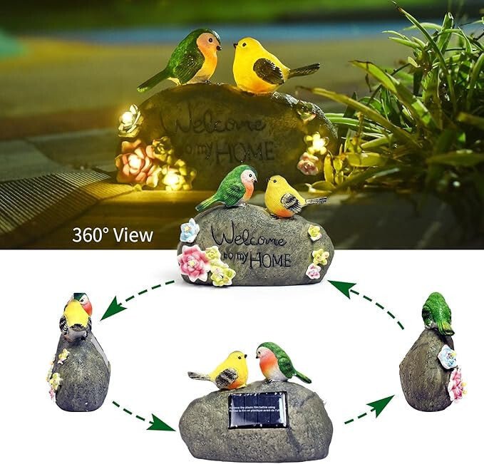 JeeYee Kültéri Napelemes Madaras Szolár Díszlámpa "Welcome to My Home" Felirattal - Kerti LED - BShopyX001SRINI3_2