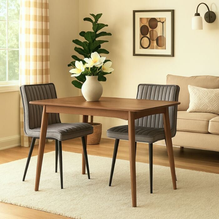 Kárpitozott Étkezőszék Szett 2db – Szürke Bársony, Modern Fém Lábas Székek - BShopy