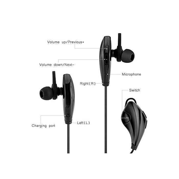 LaunchFort Bluetooth fejhallgatók, sportfülhallgatók, nagy hűségű hangzás (fekete) - BShopy