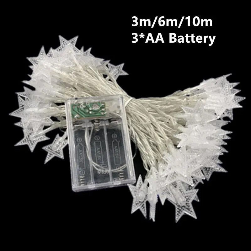 LED Csillagfény Dekoráció - 50 LED, 6 m, Csillag Alakú Füzér Partikhoz és Ünnepi Hangulathoz - BShopyX001KAJFS5_2