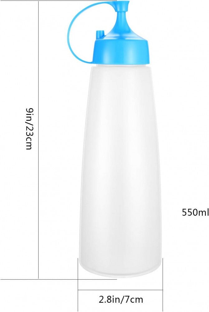 LikeSun 3 Darabos Műanyag Szószos Üveg Szett – 550 ml Adagolóflakon Öntetekhez és Szószokhoz - BShopy