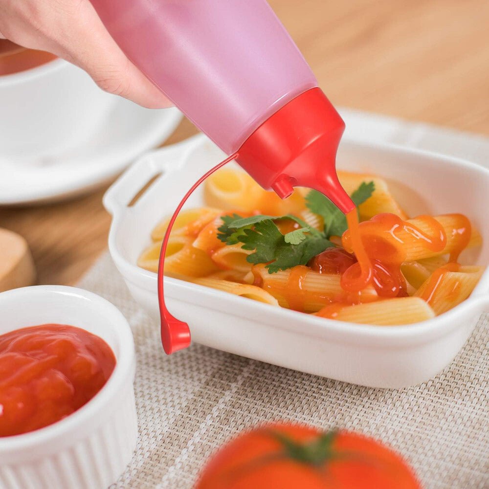 LikeSun 3 Darabos Műanyag Szószos Üveg Szett – 550 ml Adagolóflakon Öntetekhez és Szószokhoz - BShopy