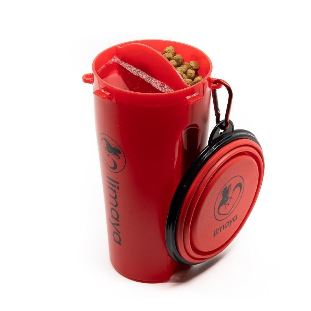 Limaya 3 Az 1 - ben Utazós Itatótál És Kulacs Kutyáknak Tálkával (Piros) - BShopy