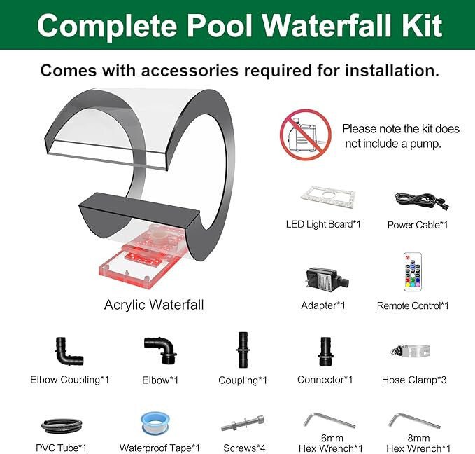 LONGRUN C - alakú Vízesés Kifolyó Rozsdamentes Acél Medence Szökőkút 36.3cm - BShopy