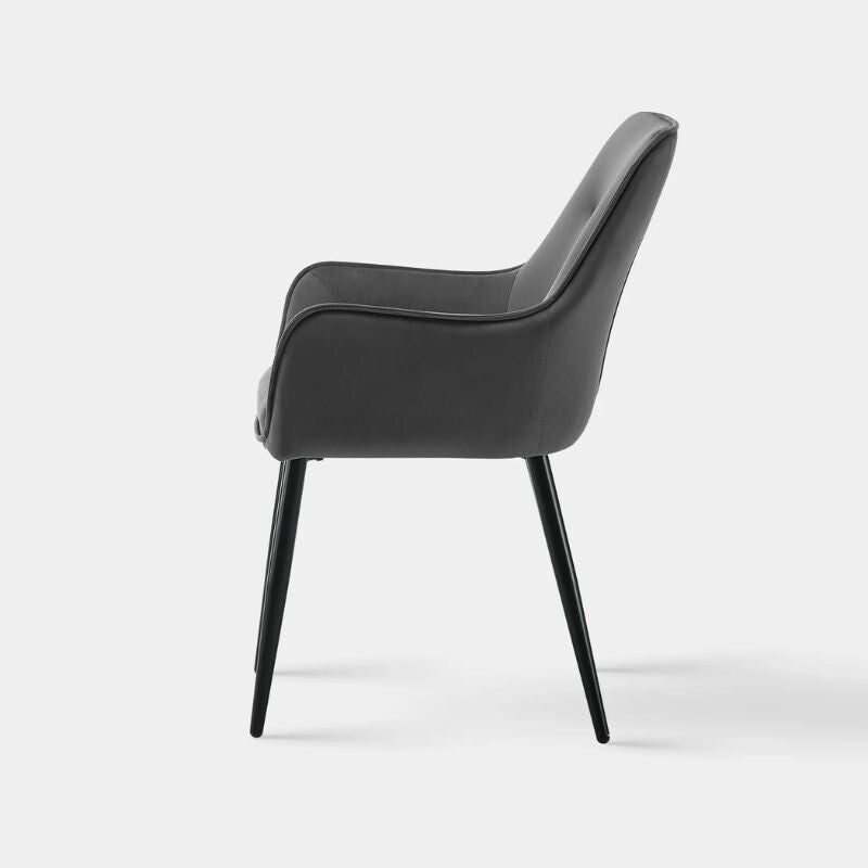 Maxine Étkezőszék Szett 2db - Szürke Bársony - BShopyC - U - DC - B0430GY_6