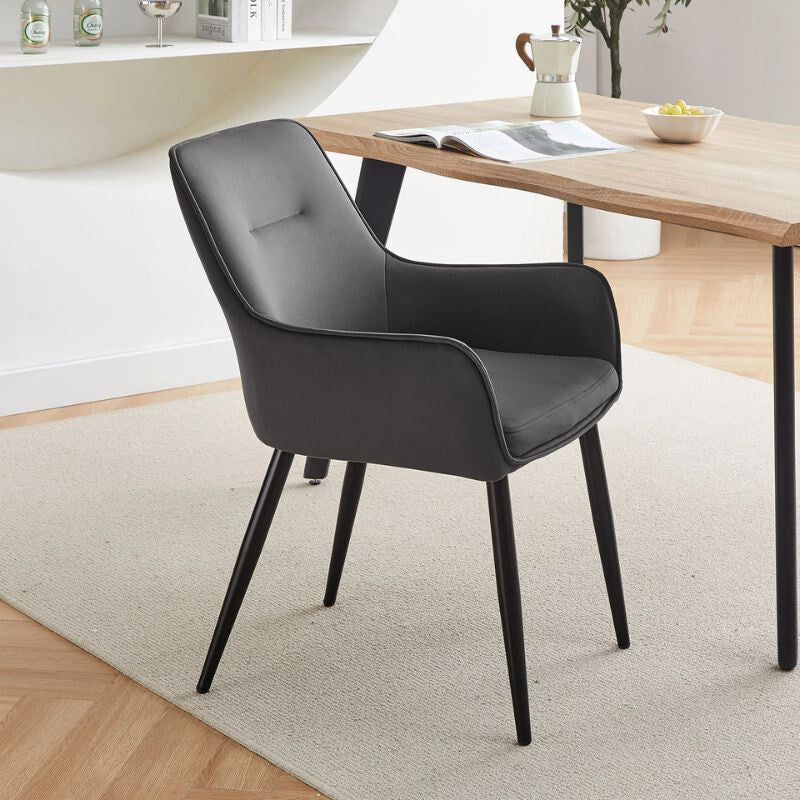 Maxine Étkezőszék Szett 2db - Szürke Bársony - BShopyC - U - DC - B0430GY_0