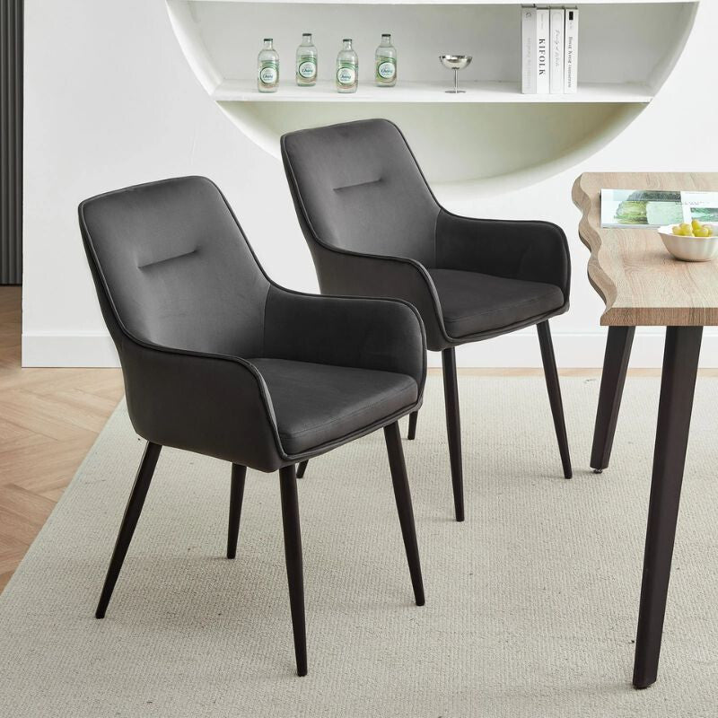 Maxine Étkezőszék Szett 2db - Szürke Bársony - BShopyC - U - DC - B0430GY_9