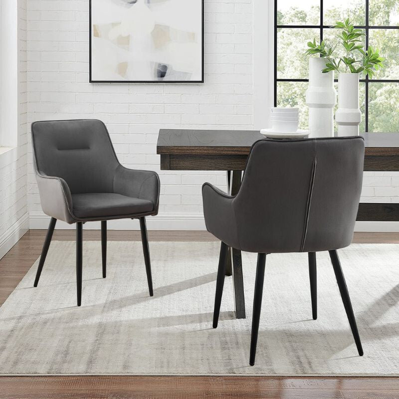 Maxine Étkezőszék Szett 2db - Szürke Bársony - BShopyC - U - DC - B0430GY_1