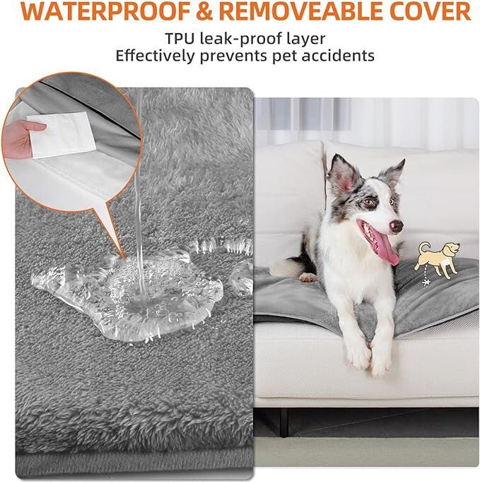 MoraPets Vízálló Kutyapárna, Kutyaágy Matrac 76,5 x 48,5cm (Szürke) - BShopy