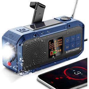 Multifunkciós Kék - Szürke Rádió - Bluetooth, Powerbank és Vészlámpa - BShopy