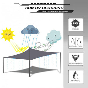 SunnestLife 6x6x6 m Háromszög Alakú Napvitorla - Vízálló, UV‑Álló , Szürke - BShopy