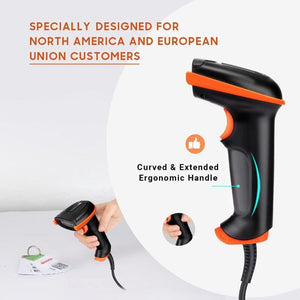Tera L5100Y - Z USB Lézeres 1D Vonalkódolvasó Állvánnyal – IP65 Por - , Ütés - és Vízálló - BShopy