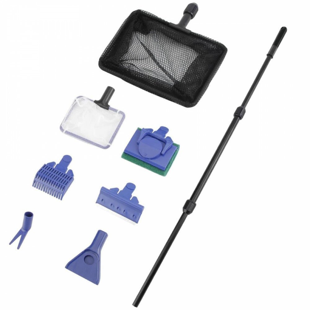 Többfunkciós Akvárium Tisztító Szett - Teleszkópos Nyéllel, Hálóval és Kefékkel - BShopy6 az 1 - ben akvárium tisztítóakvárium alga eltávolító eszközakvárium takarító eszközB07MYFPDKT_3