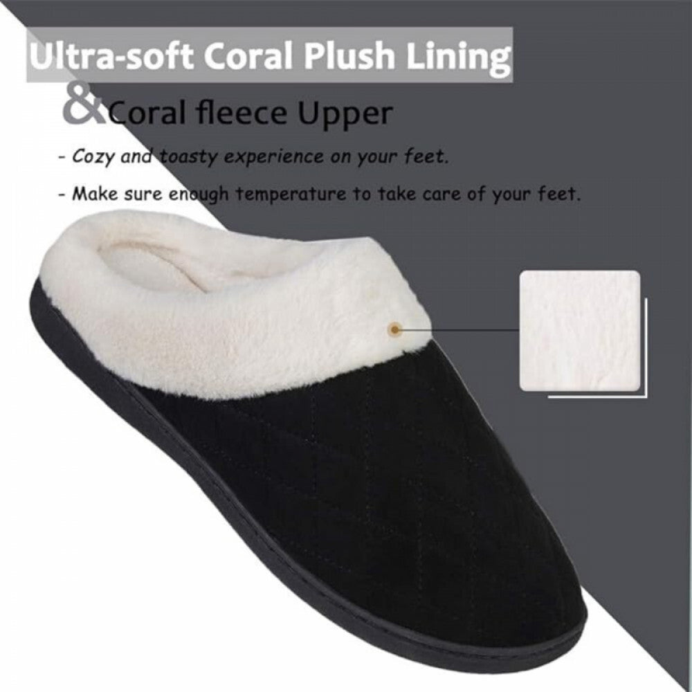 Ultraideas Memóriahabos Mintás Téli Mamusz – Fekete, 40–41 - es Méret, Meleg Benti Papucs - BShopy