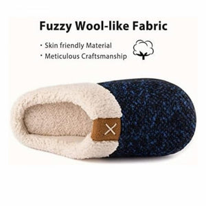 ULTRAIDEAS Memóriahabos Téli Mamusz – Fekete - Kék, 36–37 - es (22,9 cm), Meleg Benti Papucs - BShopy