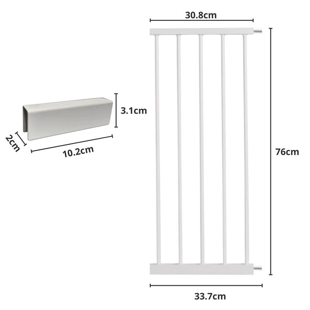 Univerzális Gyerekbiztonsági Kapu Toldalék – 30 cm, Fém Kivitel, Nyomásos Rögzítéshez - BShopy30 cmbiztonsági kapu bővítőfém kapu toldalékEM20003_4