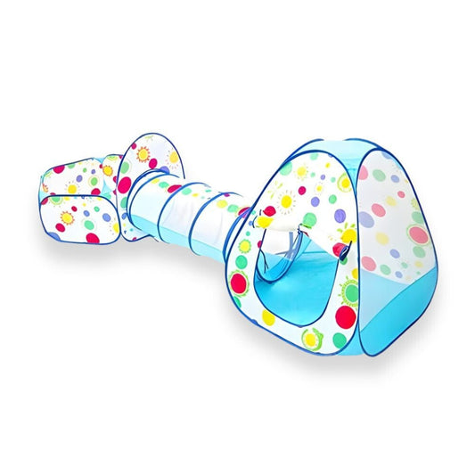 3 az 1 - ben Gyerek Játszósátor – Pöttyös és Napocska Mintával, Labdamedencével és Mászóalagúttal - BShopy