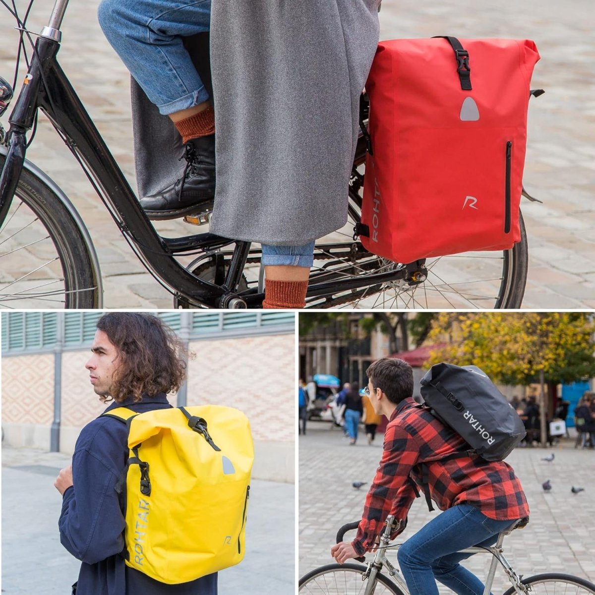 3 - az - 1 - ben Prémium Kerékpáros Táska – Hátizsák, Oldaltáska és Pannier egyben 18l - BShopy
