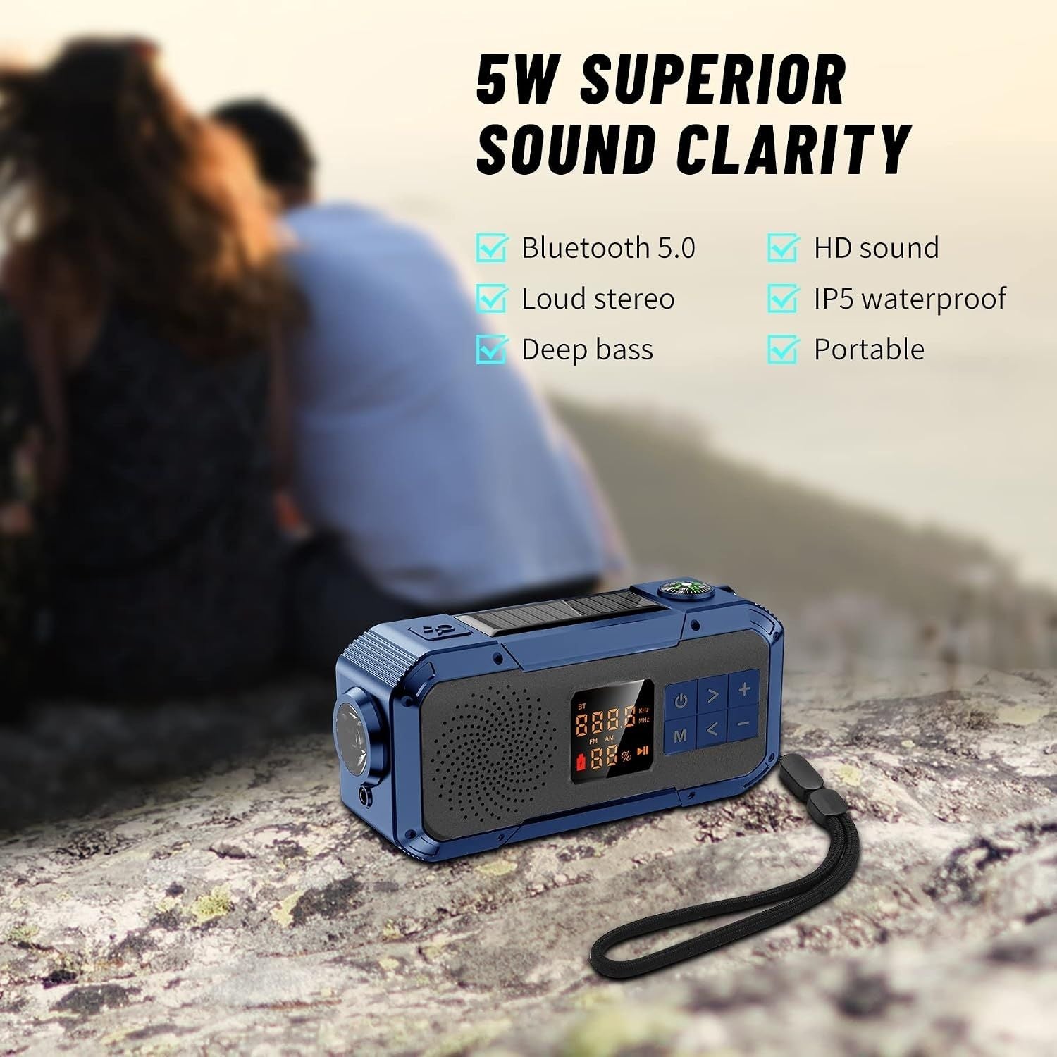 Multifunkční Rádio - Bluetooth, Powerbanka a Nouzové Světlo
