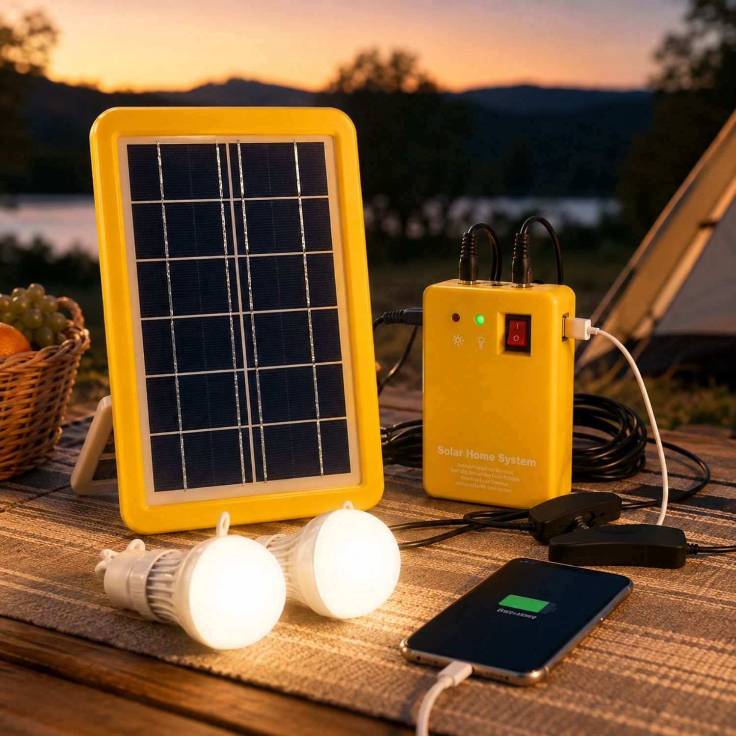 Solární nabíječka 7V 3W s řídicím kabelem – přenosný mini solární panel