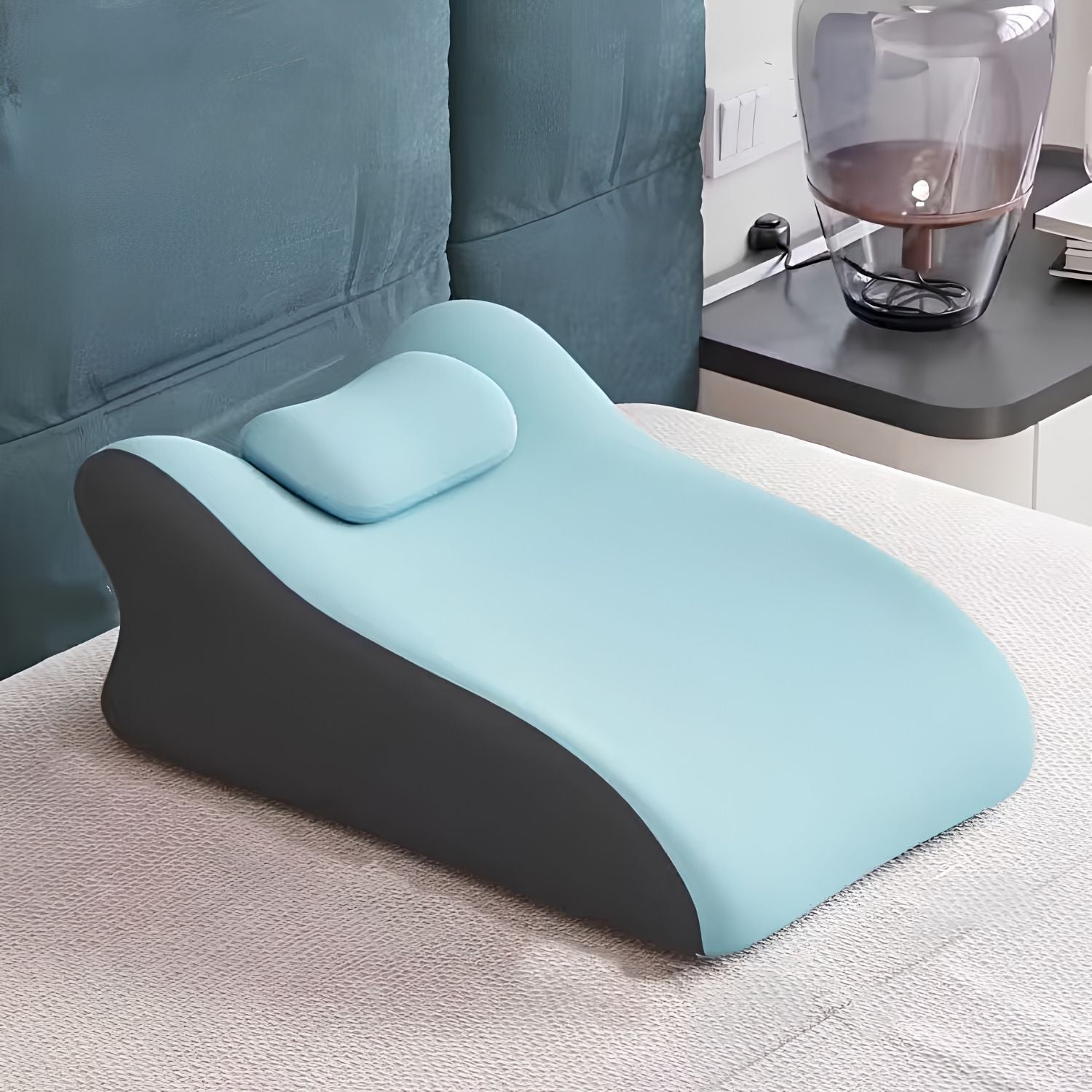 Blux Pohodlný Paměťový Polštář na Ležení na Břiše – 42×60×23 cm - Světle modrý