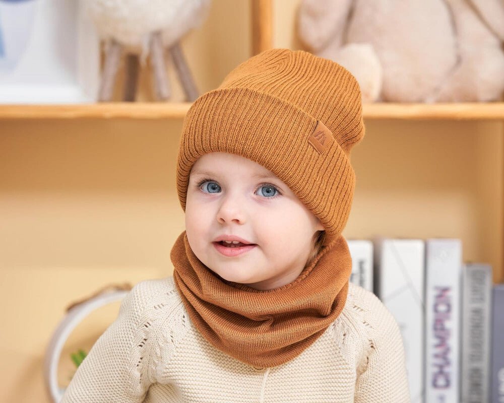 AHAHA Kisgyermek Sapka és Körsál Szett - S Méret, Barna Szín - BShopydivatos gyerek sapkadivatos gyerek sálgyerek kiegészítőX001FWJ1XR_4