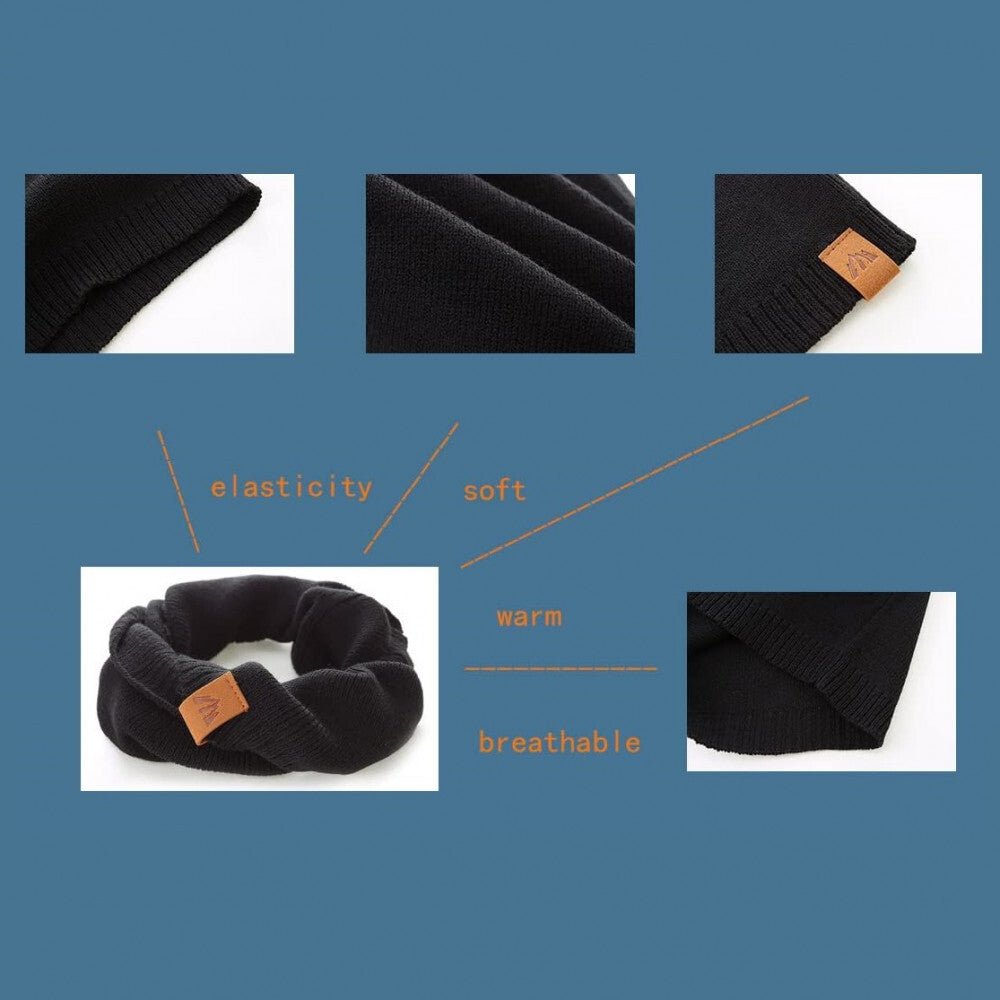 AHAHA Kisgyermek Sapka és Körsál Szett - S Méret, Fekete Színű - BShopy