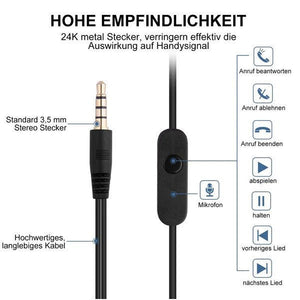 Amoner ME - 19 Vezetékes Fülhallgató Mikrofonnal - 3,5 mm Jack, Fekete - BShopy